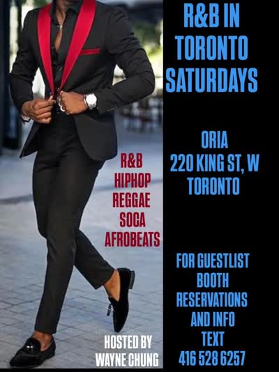 Saturday nights just got an upgrade. Starting June 13th — a brand new weekly experience at ORIA on King. R&B all night, hosted by Wayne Chung.