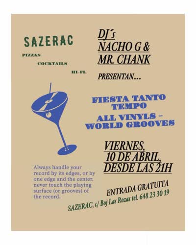 TANTO TEMPO!! Fiesta de Vinilos el viernes 10.04 desde las 21h con la magia y el buen rollo de los Dj’s Nacho G @nachogironella y Mr. Chank @mr_c_h_a_n_k Calidad, maridaje, Brasil, África, soul, disco, exotismo y mucho más.