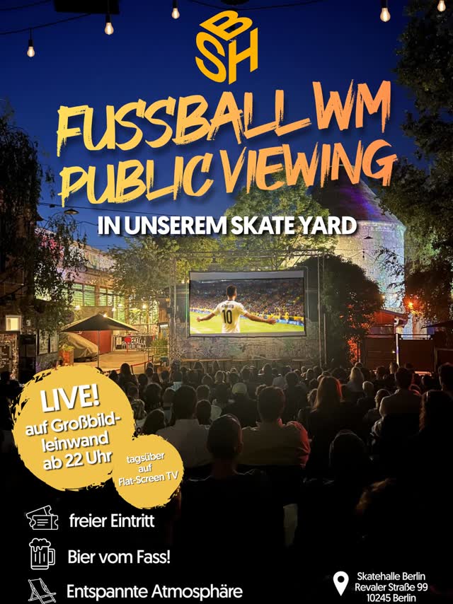 Alle wichtige WM-Spiele bei uns im Skate Yard ab dem 11.06.2026 mit leckerem @neulich.bier vom Fass. 🍻 ⚽️