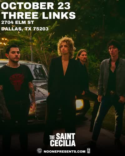 JUST ANNOUNCED: @thesaintceciliaoficial at @threelinksdeepellum on October 23 with special guests.
