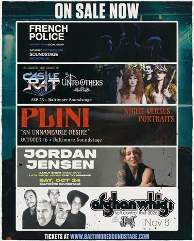ON SALE NOW ⚡️ French Police on 9/19, Castle Rat on 9/23, Plini on 10/16, Jordan Jensen (late show) on 10/24, and The Afghan Whigs on 11/8! 🎉