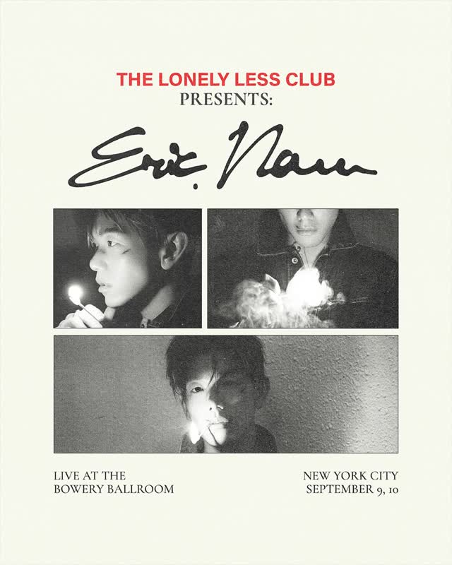 JUST ANNOUNCED ✰ The Less Lonely Club Presents: Eric Nam Live at The Bowery Ballroom ✰ September 9 and 10 ✰ Tickets on sale Friday June 12 @ 9am! ✰
