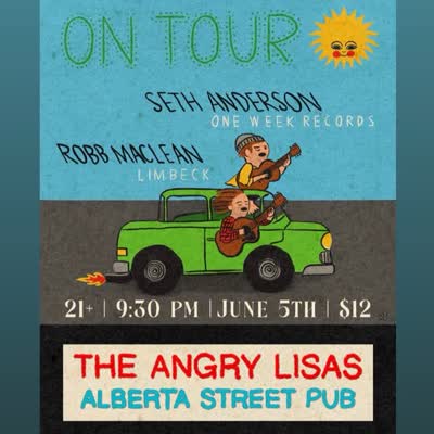 Tonight from 9:30pm-Midnight come hang in the venue with The Angry Lisas, Seth Anderson and Robb Maclean! $12 Cover at the door - See you all tonight!