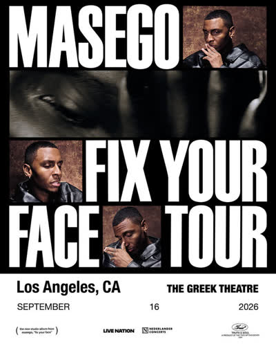 JUST ANNOUNCED! ★ @masego is bringing the FIX YOUR FACE TOUR to the Greek Theatre on 9.16! Tickets on sale this Friday, June 12th @ 10AM local