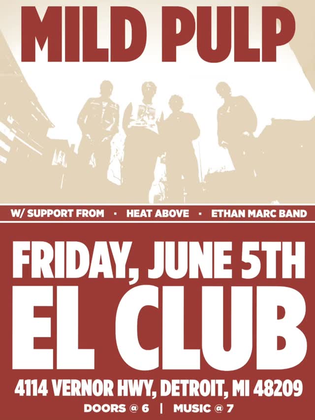 TONIGHT! It's finally HERE! Mild Pulp's BIGGEST SHOW EVER featuring FREE custom t-shirts, exclusive DRINKS, and live music from MILD PULP, @heataboveband and @ethanmarcband !!
