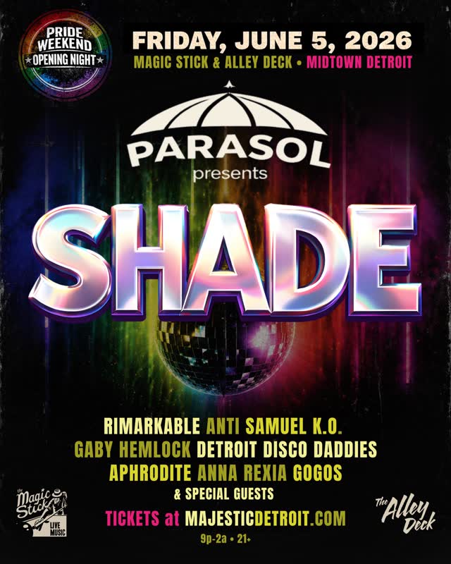 TONIGHT ☂️ Parasol presents: SHADE #Pride weekend opening night party at the Magic Stick & Alley Deck!