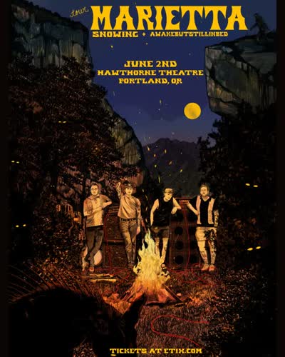 @mariettatheband with @snowingtheband and @awakebutstillinbed TONIGHT at the Hawthorne!