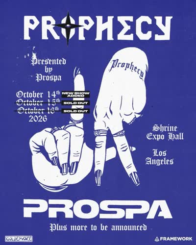 just as the prophecy foretold 🔮 due to overwhelming demand, @prospa__ have added a third night at Shrine Expo Hall on 10.14