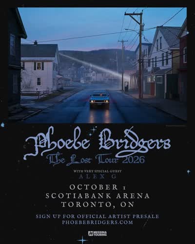 @phoebebridgers | The Lost Tour. Coming to Scotiabank Arena on October 1 with special guest Alex G.