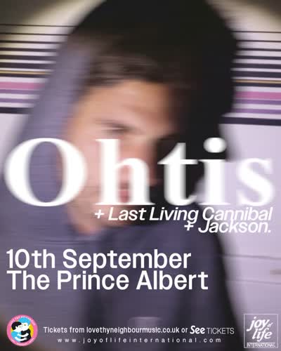 Supporting @ohtisband this September is solo project of songwriter and producer Allister Kellaway- @lastlivingcannibal + Brighton-based artist, producer, and multi-instrumentalist @jackson.