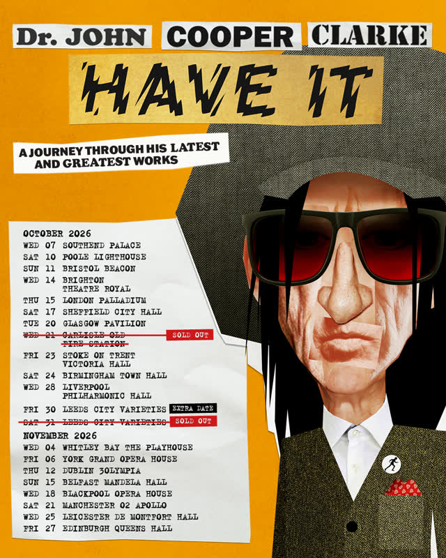 The Salford Bard Dr John Cooper Clarke comes to O2 Apollo Manchester