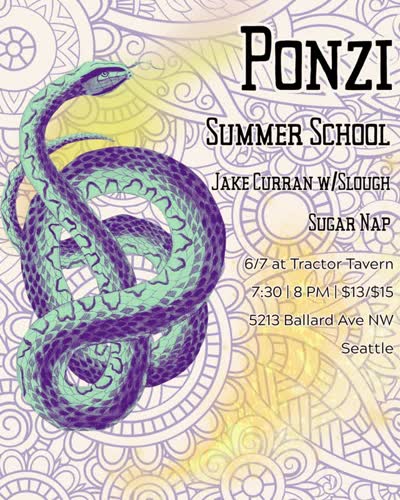 TONIGHT! Happy Sunday! Don’t miss this stacked bill ft. @ponzi_official + @summerrschool + @jakecurranguitar & @officialsugarnap