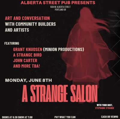 Tonight from 7pm-10pm in the venue A Strange Salon is back hosted by Stephanie Strange! Pay what you can at the door - See you tonight!