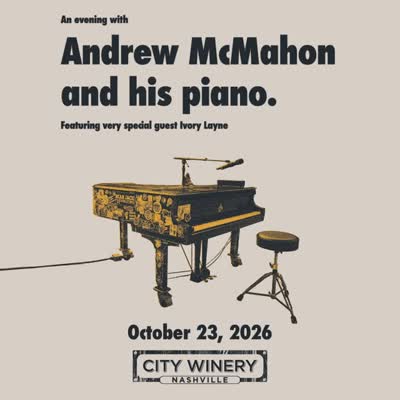 Just Announced! Andrew McMahon and his piano will take the stage at City Winery Nashville on October 23rd.