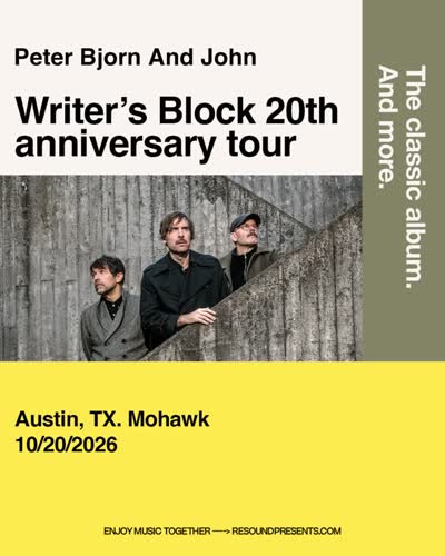 Peter Bjorn and John’s ‘Writer’s Block’ 20th anniversary tour with Josh Rouse