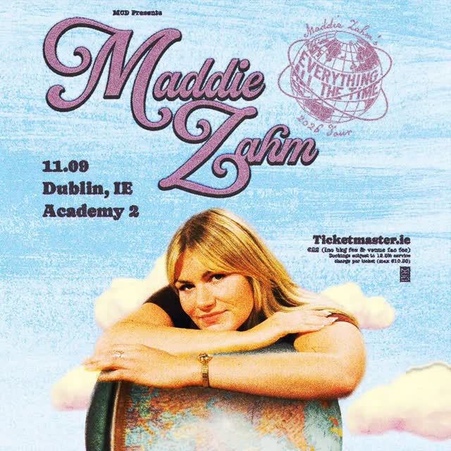 NEW SHOW // JUST ANNOUNCED LA-based, Idaho-born singer-songwriter @maddiezahm bringing the ‘Everything All The Time’ tour to Dublin with a show at The Academy on September 11th 2026 Tickets on sale Friday @ 10am @tmie