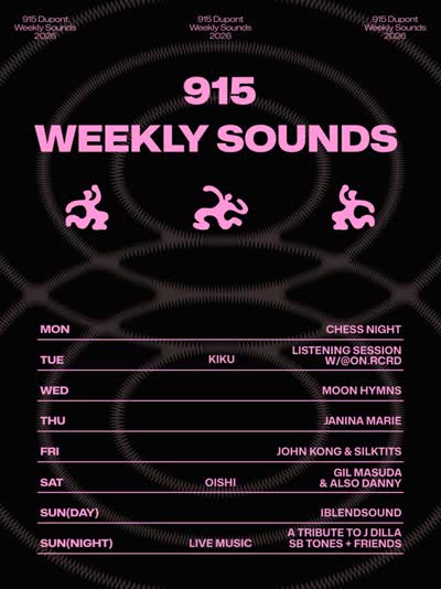 Weekly DJ Sets and Listening Sessions (Kiku, Moon Hymns, Janina Marie, John Kong, Siktits, Oishi/Gil Masuda, Nikka Sundays, Champion Sound)