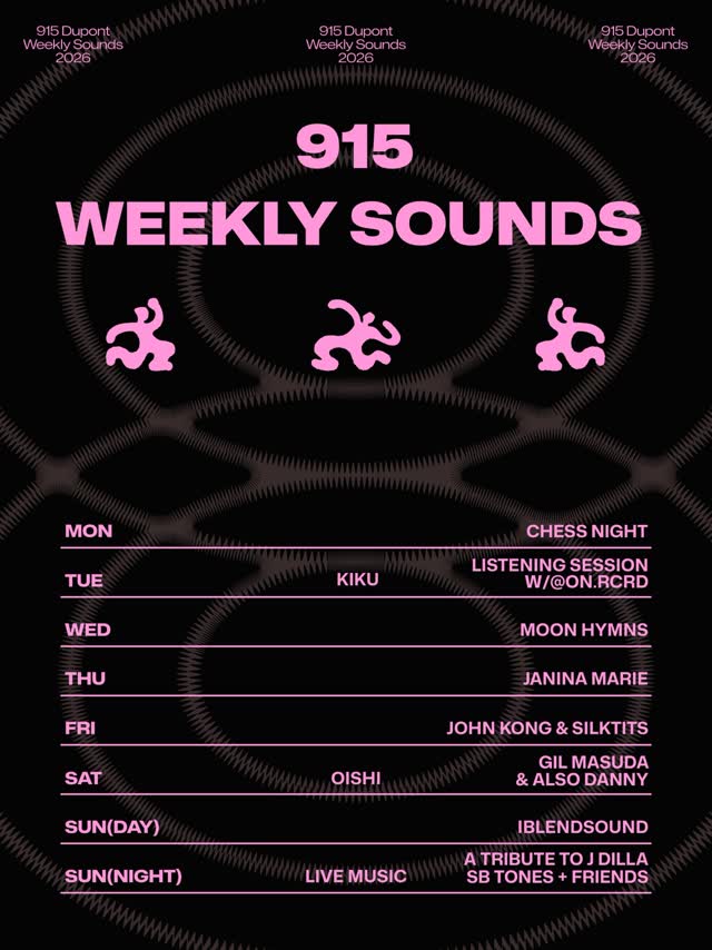 Weekly DJ Sets and Listening Sessions (Kiku, Moon Hymns, Janina Marie, John Kong, Siktits, Oishi/Gil Masuda, Nikka Sundays, Champion Sound)