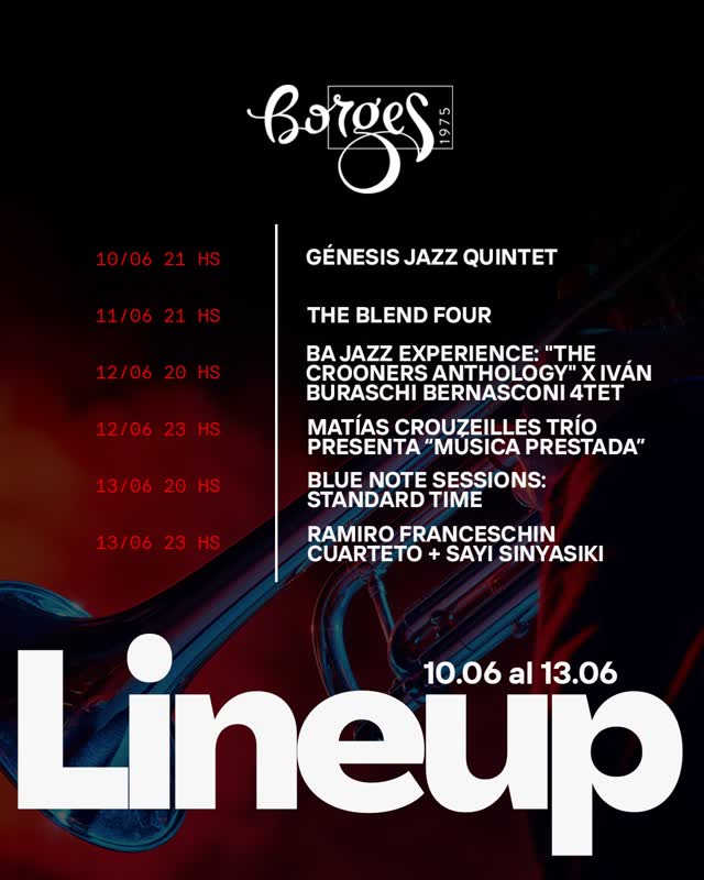 JAZZ EN BORGES 1975 🎷 ¡Prepárate para una semana llena de buena música en nuestro espacio cultural!⁠
