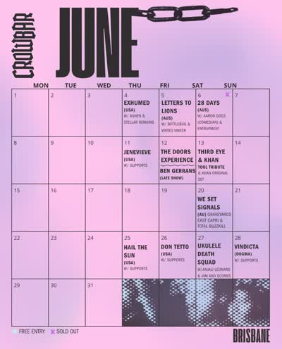THIS MONTH at CROWBAR