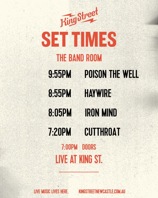 Set times for @poisonthewell in the Bandroom on Saturday. Tickets still available!