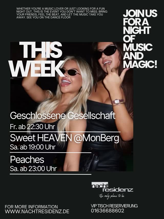 geschlossene Gesellschaft / @sweetheavenparty (monberg) / @peaches.events (Nachtresidenz)