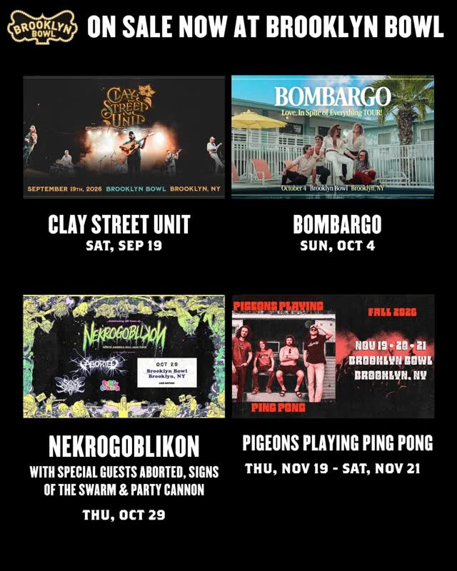 On Sale Now at Brooklyn Bowl