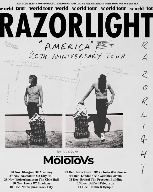 RAZORLIGHT "AMERICA" 20TH ANNIVERSARY TOUR