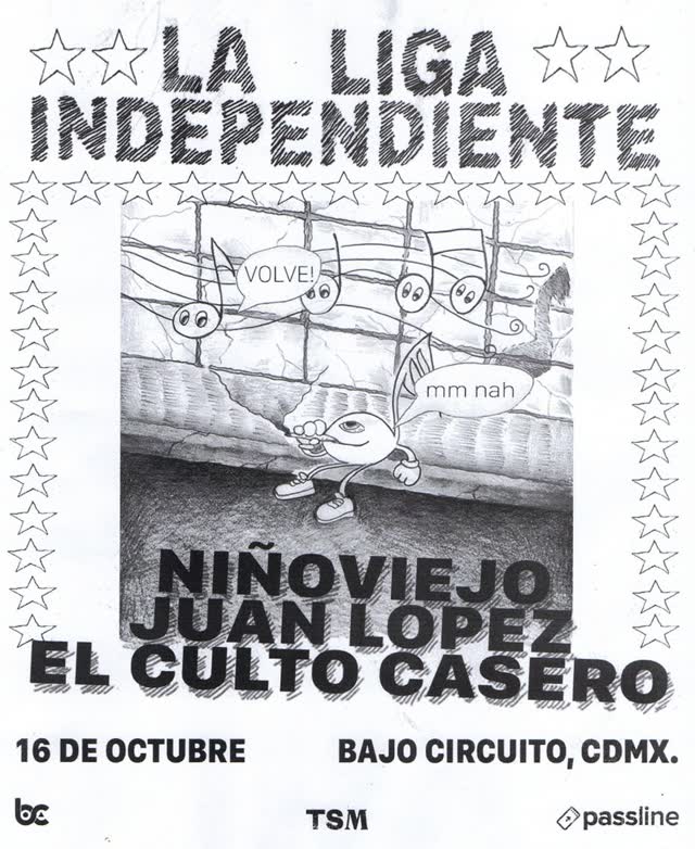 La Liga Independiente presenta: Niño Viejo + Juan Lopez + El Culto Casero