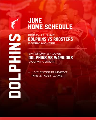 Book your Table this Friday Night as the Dolphins take on the Roosters