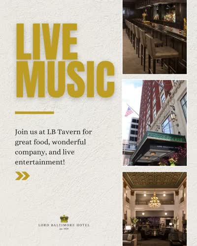 Two Nights of Live Entertainment at the Lord Baltimore Hotel!