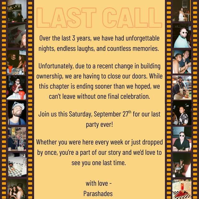 LAST CALL - Parashades last party ever!