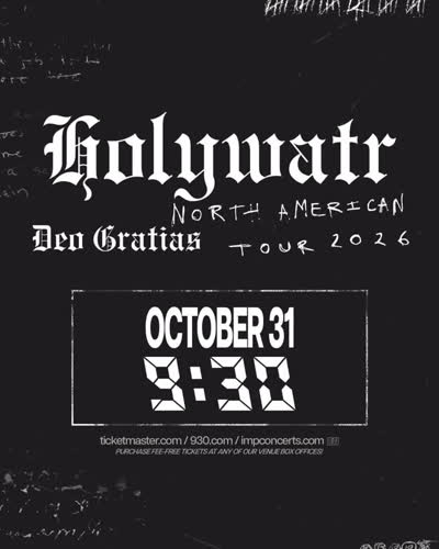 JUST ANNOUNCED: 10/31, @drinkholywatr