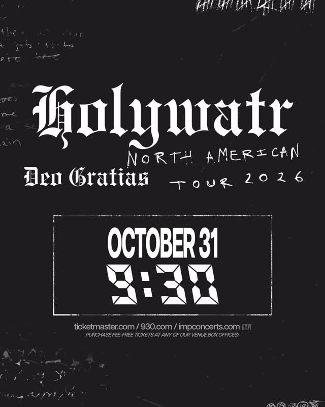 JUST ANNOUNCED: 10/31, @drinkholywatr