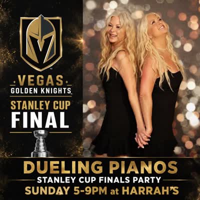 Rock out with us in The Piano Bar @harrahslasvegas for the Stanley Cup Finals tomorrow. Go Knights Go! 🏆#thetwinsduelingpianosshow anosshow #thetwinsduelingpianos #harrahslasvegas #goldenknights